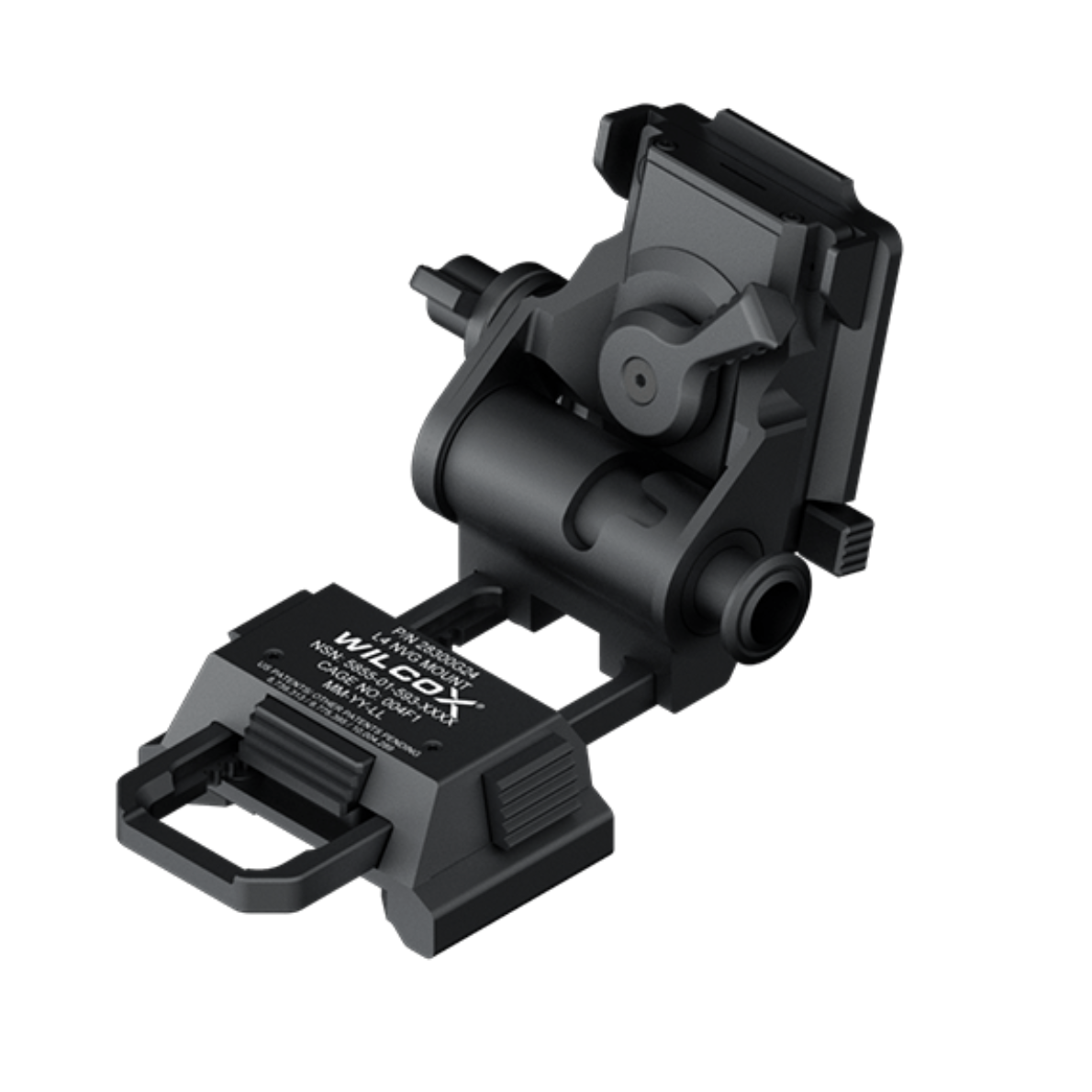 Wilcox G24 Night Vision Mount am Helm montiert – stabile Dovetail-Verbindung mit Flip-Up Position für Nachtsichtgeräte