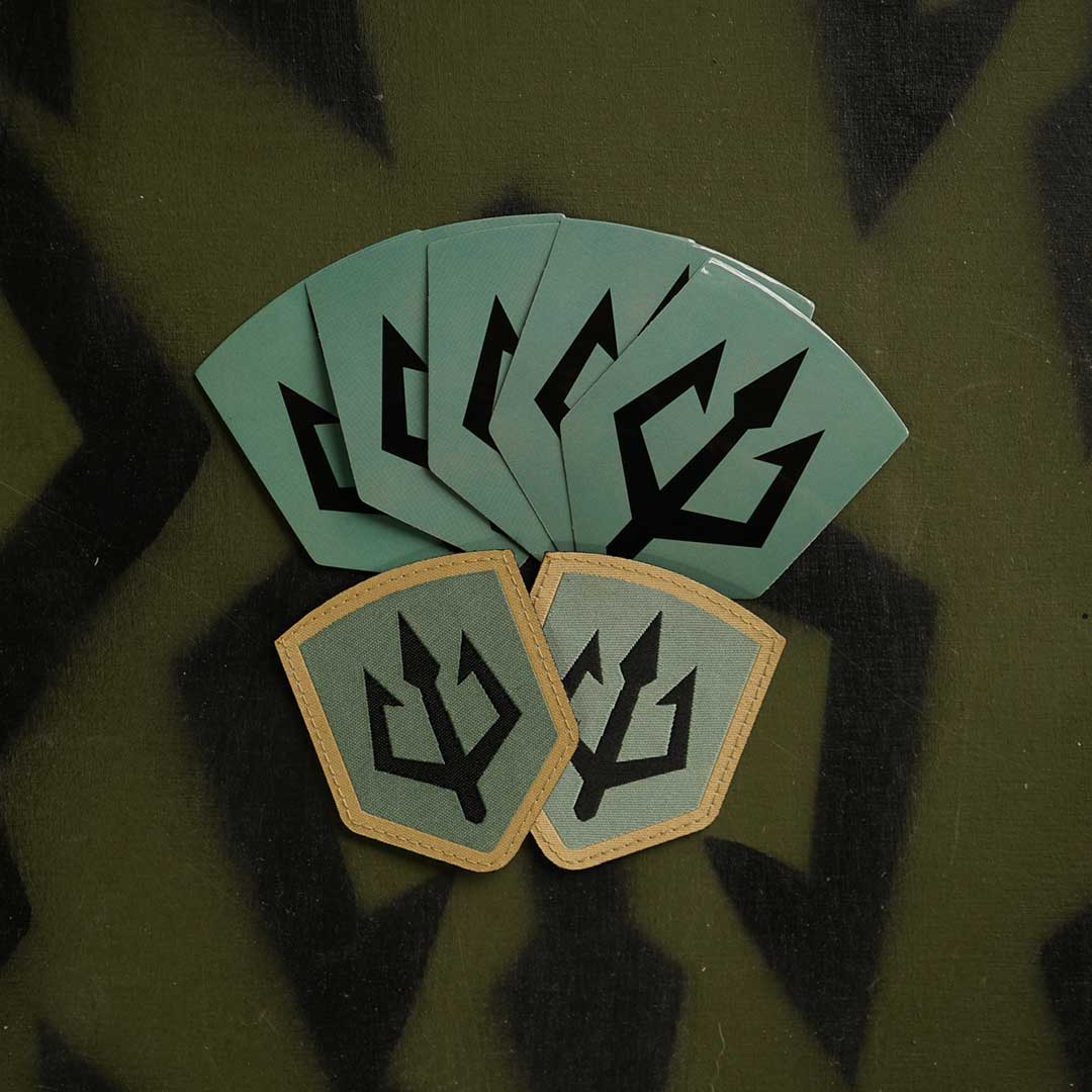 Black Trident® Sticker & Patches