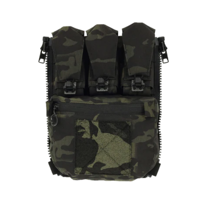 Detailaufnahme der Tuck-Tab Verschlüsse am Back Panel Banger ohne Klettgeräusch