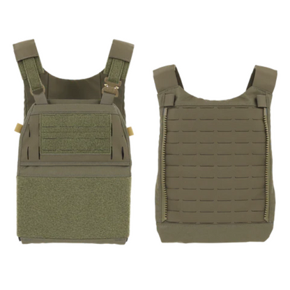 Detailaufnahme der Laser-Cut MOLLE Fläche am FCPC V5 für modulare Placard-Montage