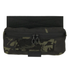 Detailaufnahme der Doppel-Reißverschlüsse der Mini Dangler Tasche multicam black