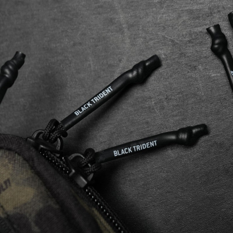 Black Trident Zip Puller 3-Pack