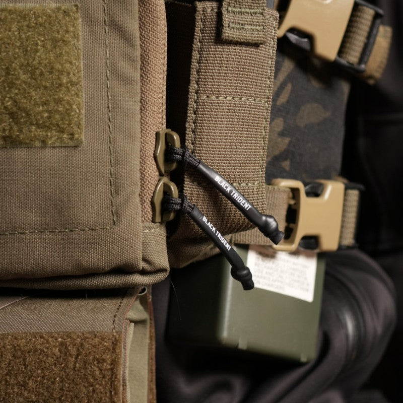 Black Trident Zip Puller 3-Pack